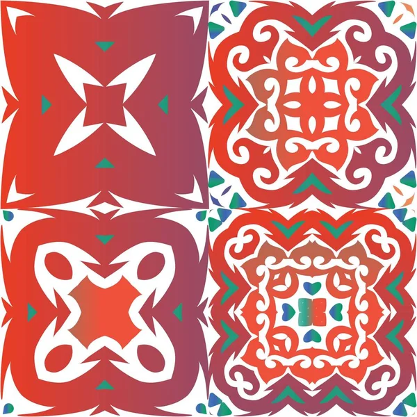Carreaux anciens ornés talavera le mexique . — Image vectorielle