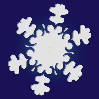 Mavi arka planda Noel kâğıdı kar tanesi.