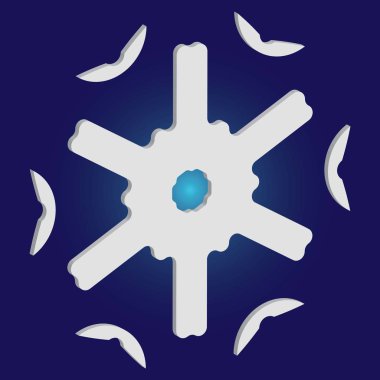 Mavi arkaplanda yalıtılmış düşen kar tanesi.