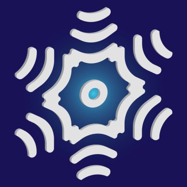 Mavi arka planda izole edilmiş kar tanesi silueti.