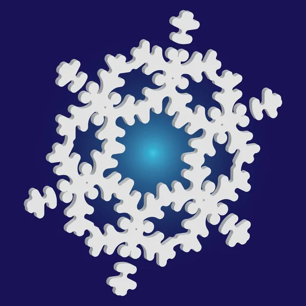 Χριστουγεννιάτικο χαρτί νιφάδες χιονιού σε μπλε φόντο. — Διανυσματικό Αρχείο