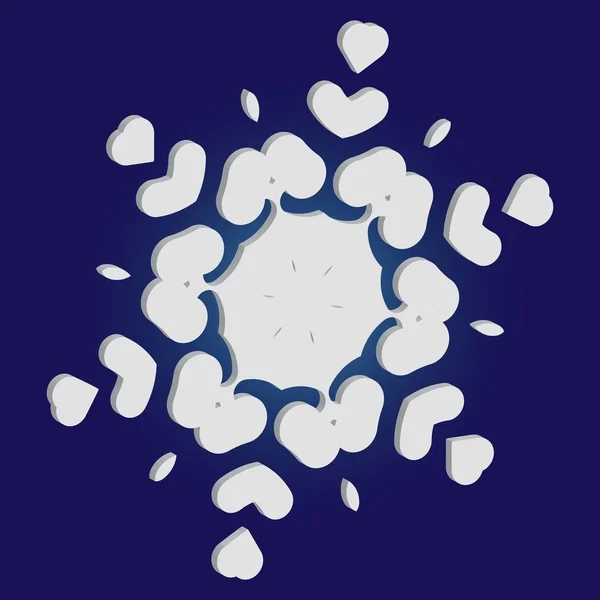 Απλή νιφάδα χιονιού με σκιά σε μπλε φόντο. — Διανυσματικό Αρχείο