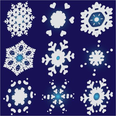 Mavi arka planda basit Noel kar taneleri.. 