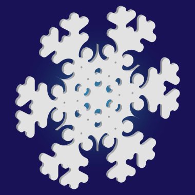 Mavi arka planda 3 boyutlu Noel kar taneleri.