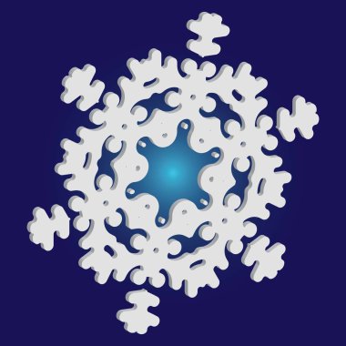 Mavi arkaplanda basit bir Noel kar tanesi.