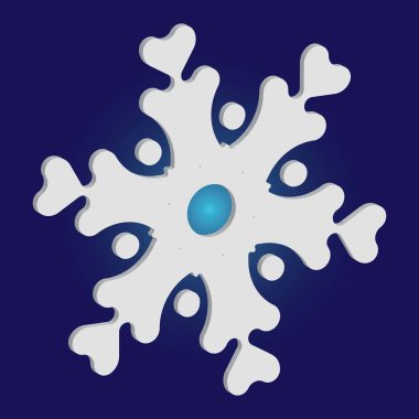 Mavi arka planda basit, güzel kar tanesi. 