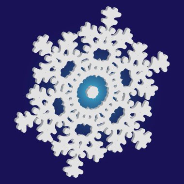 Mavi arka planda basit, güzel kar tanesi. 