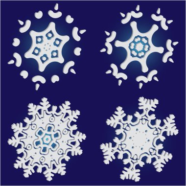 Mavi arka planda kar taneleri.. 