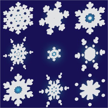 Mavi arka planda basit Noel kar taneleri.. 