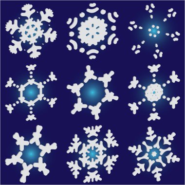 Mavi arka planda basit Noel kar taneleri.. 