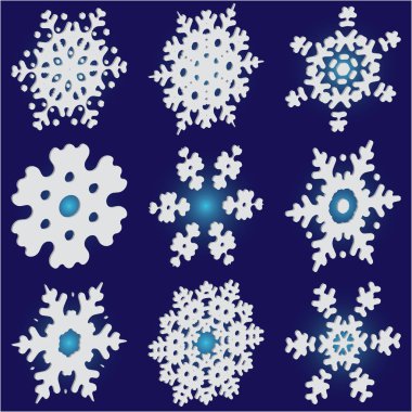 Mavi arka planda basit Noel kar taneleri.. 