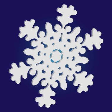 Mavi arkaplanda yalıtılmış düşen kar tanesi.