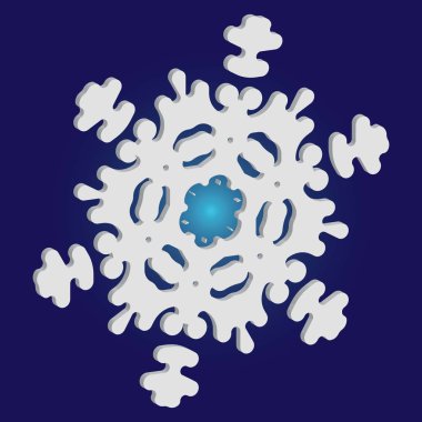 Mavi arkaplanda basit bir Noel kar tanesi.