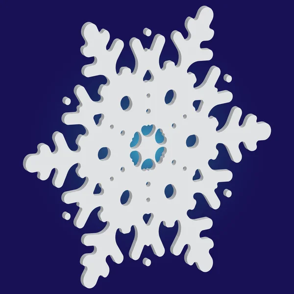 Симпатичний сніжинка з тіні на синьому фоні . — стоковий вектор