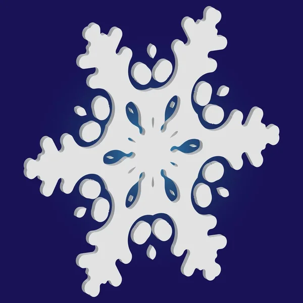 Izolovaná silueta sněhové vločky na modrém pozadí. — Stockový vektor