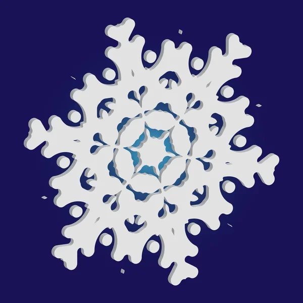 青い背景に孤立した雪の結晶. — ストックベクタ