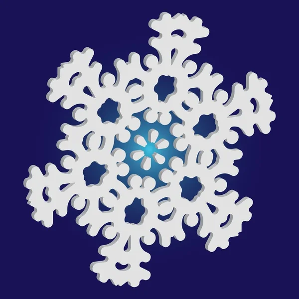 Mavi arka planda gölgesi olan sevimli bir kar tanesi..