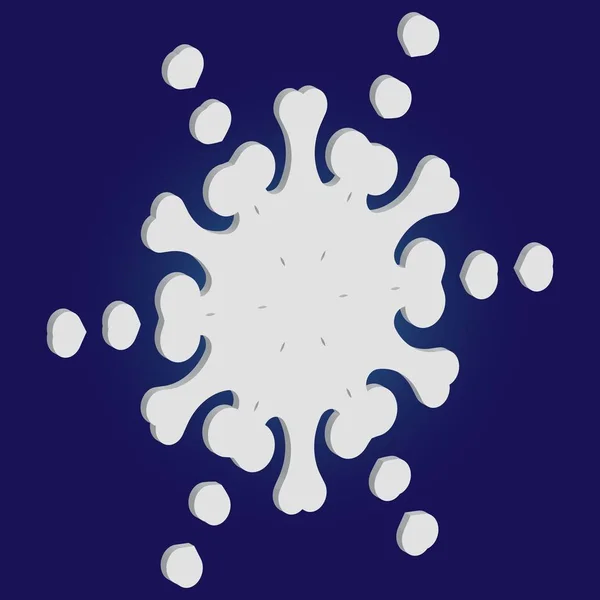 Papier coupé flocons de neige isolés sur fond bleu . — Image vectorielle