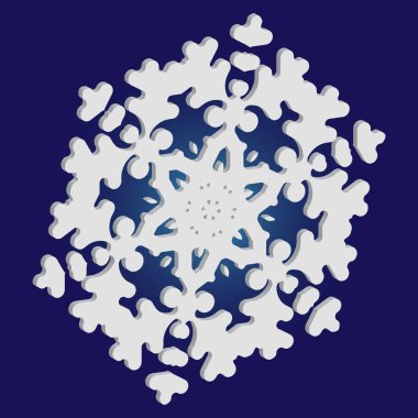 Mavi arka planda Noel kâğıdı kar tanesi.