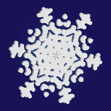 Mavi arkaplanda yalıtılmış düşen kar tanesi.