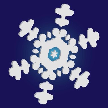 Mavi arka planda basit, güzel kar tanesi. 