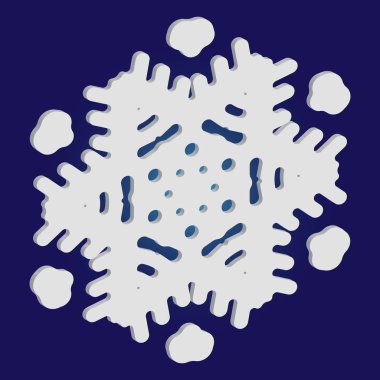 Mavi arkaplanda basit bir Noel kar tanesi.