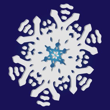 Mavi arkaplanda yalıtılmış düşen kar tanesi.