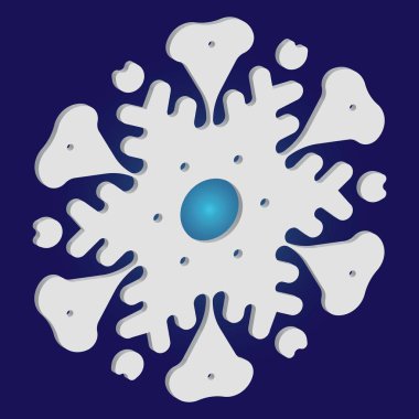 Mavi arkaplanda yalıtılmış düşen kar tanesi.