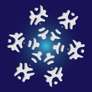 Mavi arka planda basit, güzel kar tanesi. 