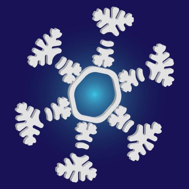 Mavi arka planda Noel kâğıdı kar tanesi.