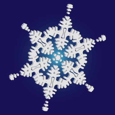 Mavi arkaplanda yalıtılmış düşen kar tanesi.