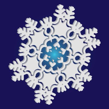 Mavi arkaplanda yalıtılmış düşen kar tanesi.