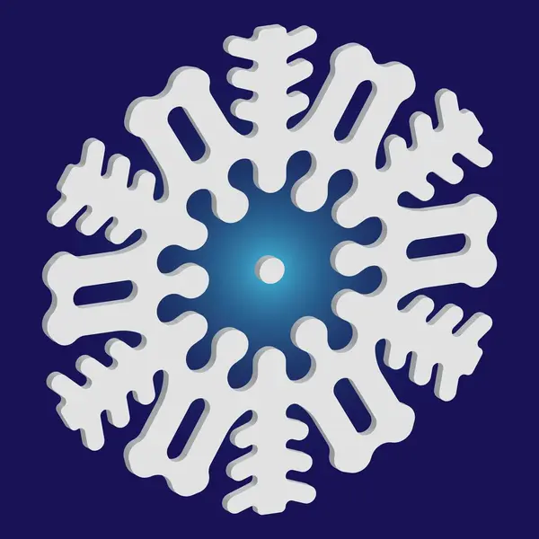 Проста різдвяна сніжинка на синьому фоні . — стоковий вектор