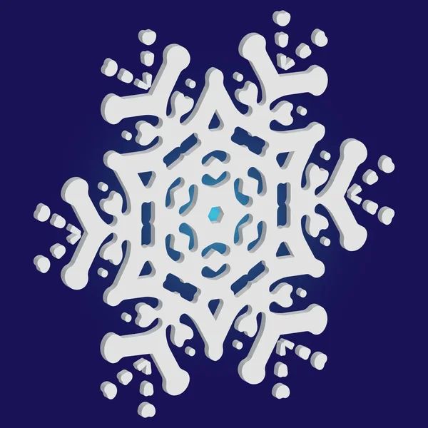 Copo de nieve de Navidad simple sobre fondo azul . — Archivo Imágenes Vectoriales
