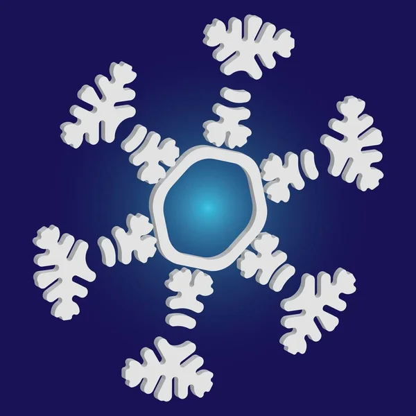 Papier de Noël flocons de neige sur fond bleu . — Image vectorielle