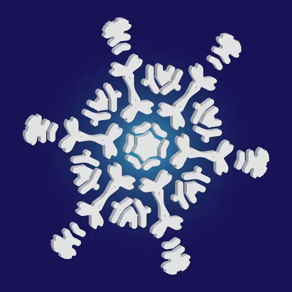Fiocco di neve di carta di Natale su sfondo blu . — Vettoriale Stock