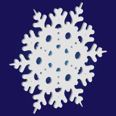 Mavi arkaplanda basit bir Noel kar tanesi.