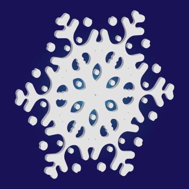 Mavi arkaplanda basit bir Noel kar tanesi.