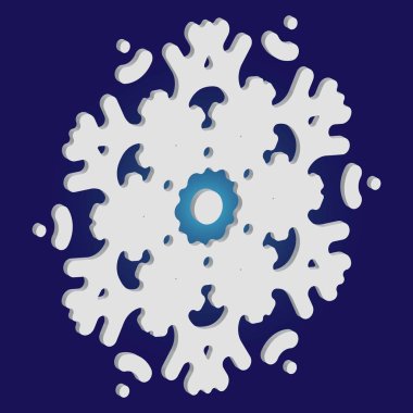 Mavi arka planda izole edilmiş kar tanesi silueti.