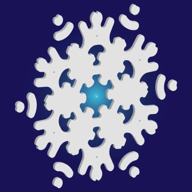 Mavi arka planda 3 boyutlu Noel kar taneleri.