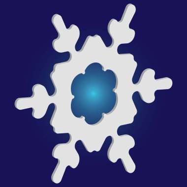 Mavi arkaplanda yalıtılmış düşen kar tanesi.