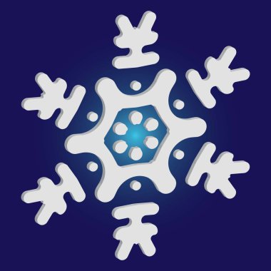 Mavi arka planda Noel kâğıdı kar tanesi.