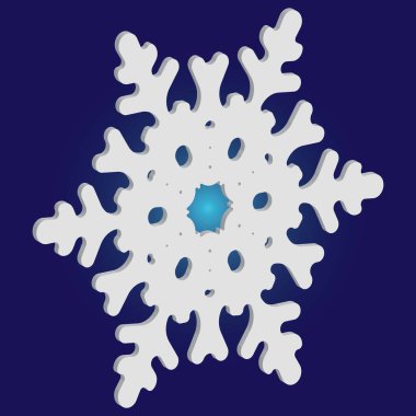 Mavi arkaplanda yalıtılmış düşen kar tanesi.