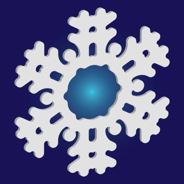 Mavi arkaplanda yalıtılmış düşen kar tanesi.