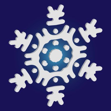 Mavi arka planda basit, güzel kar tanesi. 