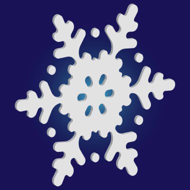 Mavi arkaplanda basit bir Noel kar tanesi.