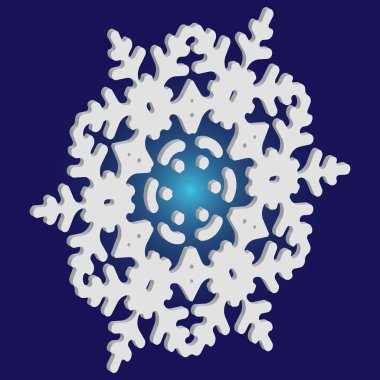 Mavi arka planda Noel kâğıdı kar tanesi.