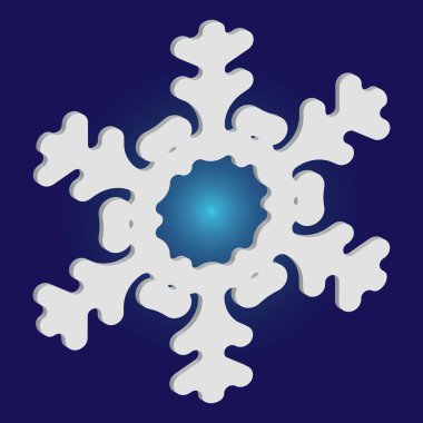Mavi arka planda Noel kâğıdı kar tanesi.