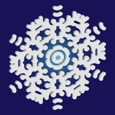 Mavi arka planda 3 boyutlu Noel kar taneleri.