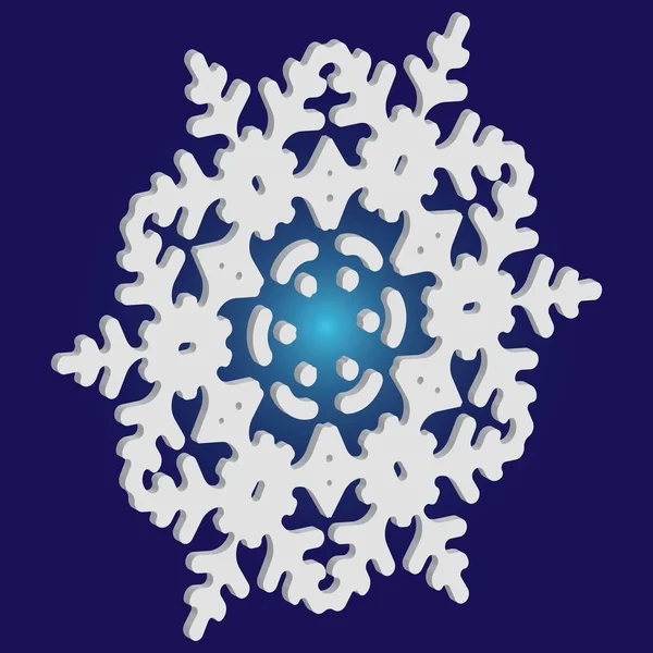 Mavi arka planda Noel kâğıdı kar tanesi.